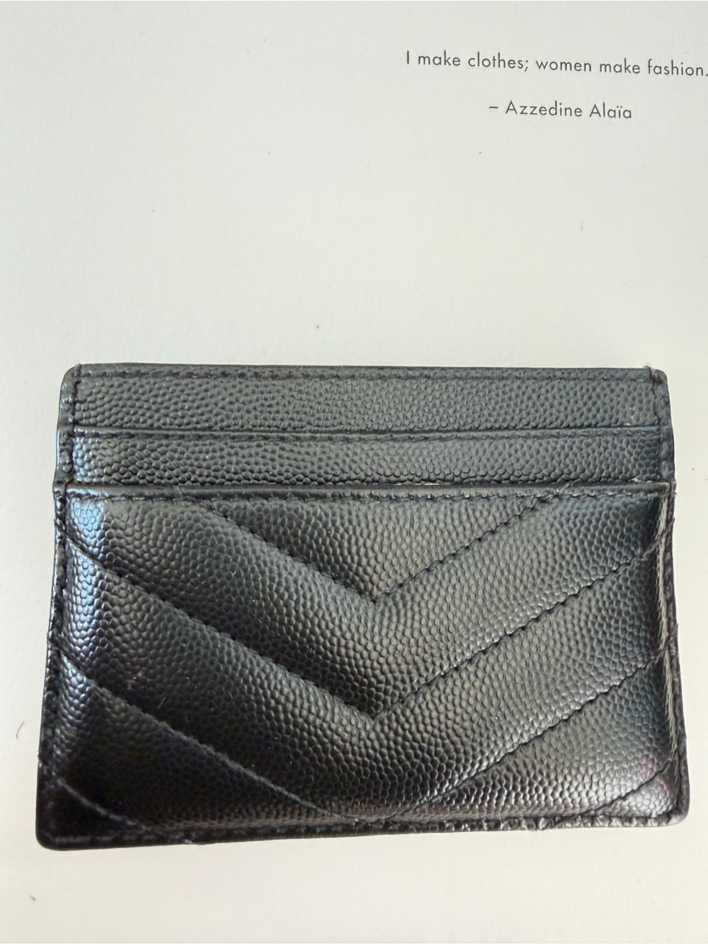 Saint Laurent Black Quilted Card Case with Gold YSL Emblem - Picture 2 of 2